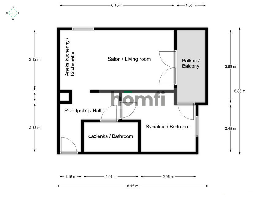 Mieszkanie 42,42 m², Kraków, Czyżyny, Bolesława Orlińskiego - zdjęcie 8