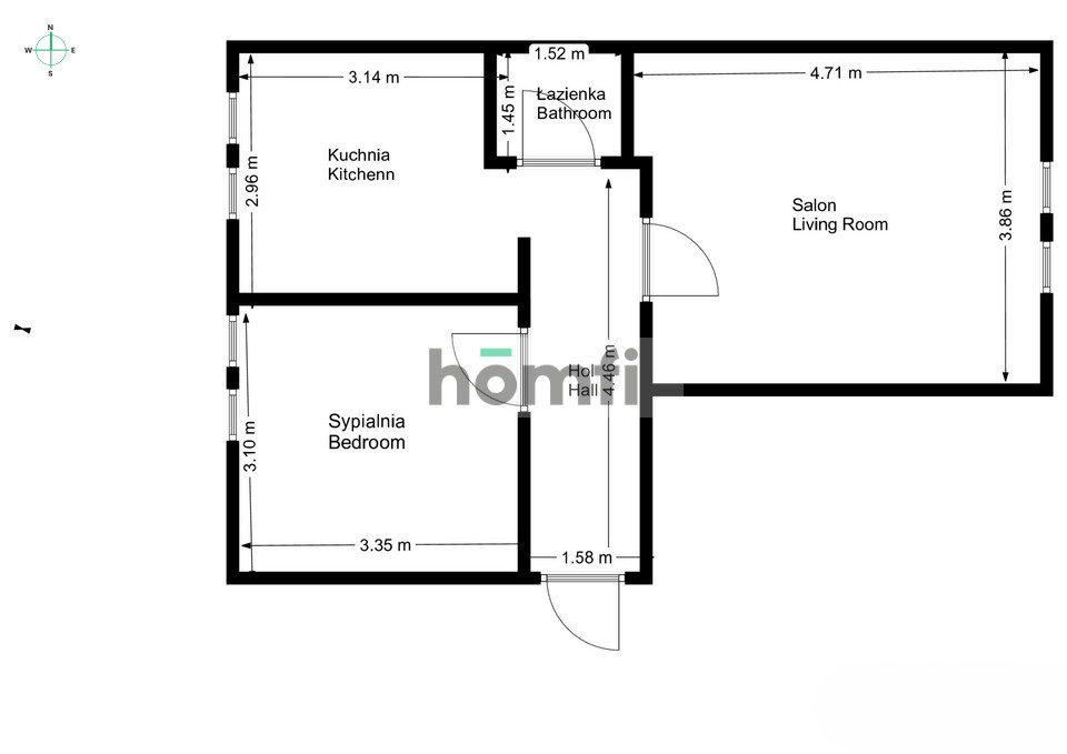 Mieszkanie 46,5 m², Kraków, Nowa Huta, Osiedle Wandy - zdjęcie 11