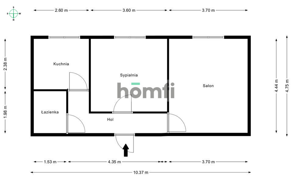 Mieszkanie 46,39 m², Warszawa, Mokotów, Czerska - zdjęcie 8