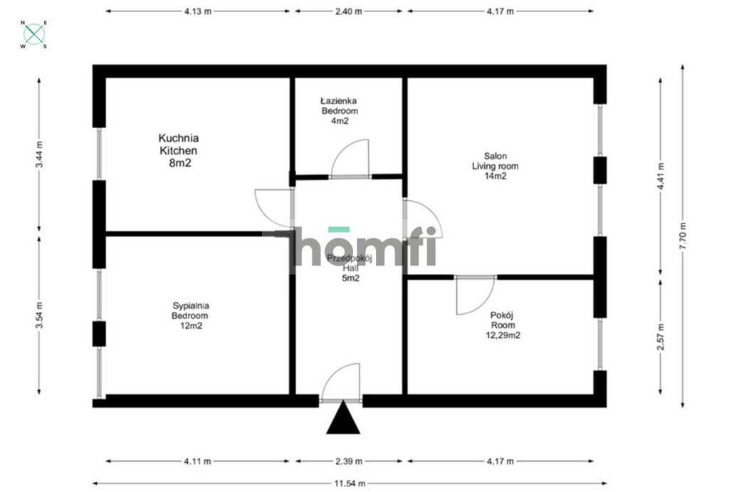 Mieszkanie 57,29&nbsp;m², Wrocław, Fabryczna, Sarbinowska - zdjęcie 15