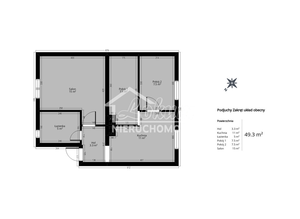 Mieszkanie 49,3&nbsp;m², Szczecin, Podjuchy, Zakręt - zdjęcie 14