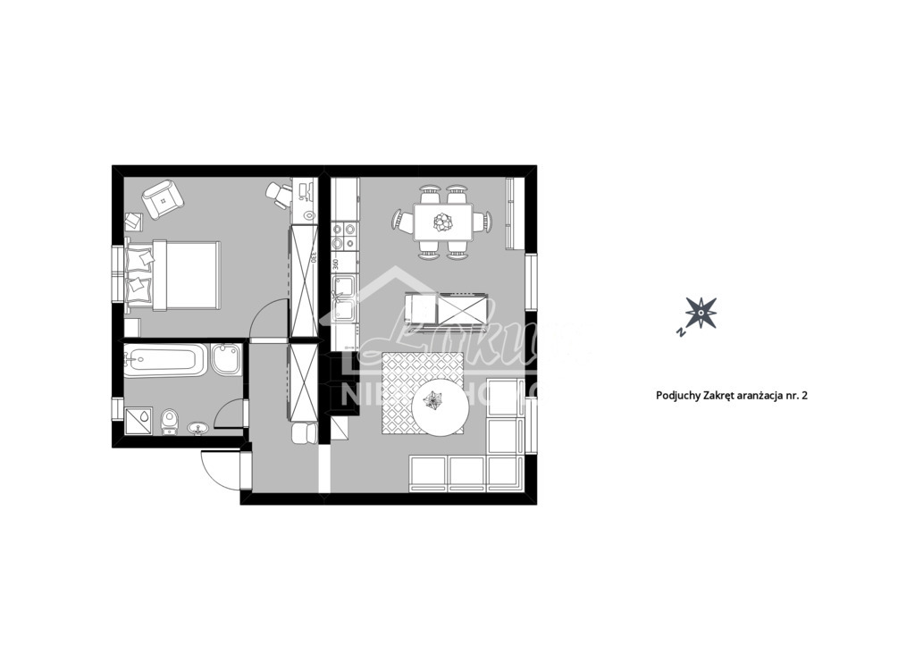 Mieszkanie 49,3&nbsp;m², Szczecin, Podjuchy, Zakręt - zdjęcie 16