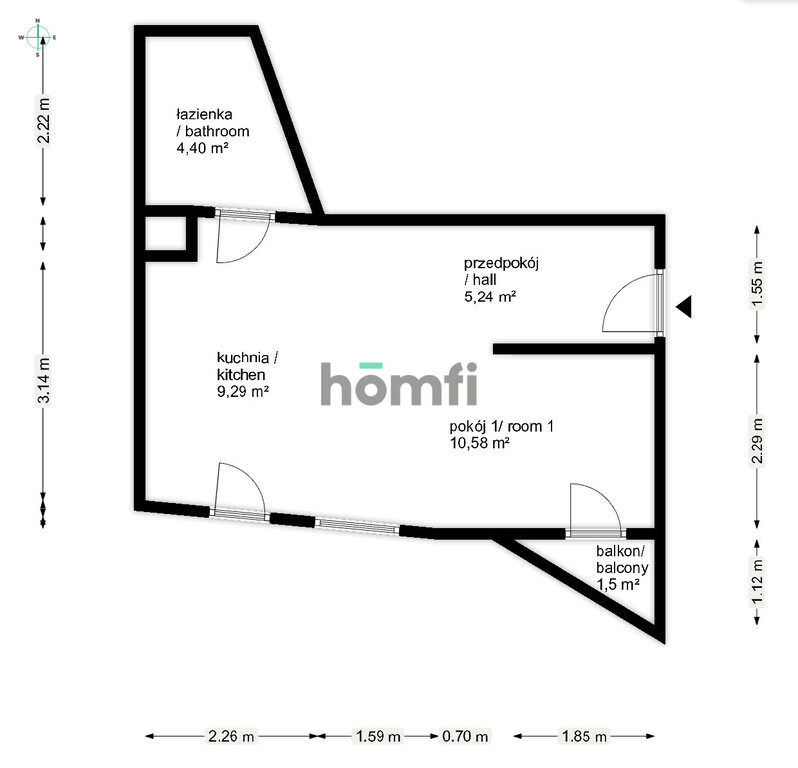 Mieszkanie 29,51 m², Wrocław, Fabryczna, Roślinna - zdjęcie 13