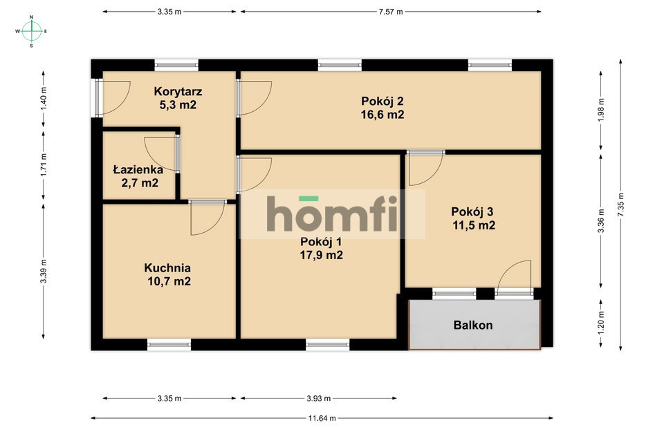Mieszkanie 64,7 m², Poznań, Górczyn, Krzysztofa Arciszewskiego - zdjęcie 13