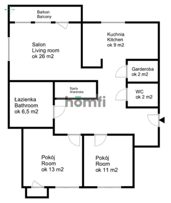 Mieszkanie 80,3&nbsp;m², Warszawa, Mokotów, Ksawerów - zdjęcie 12