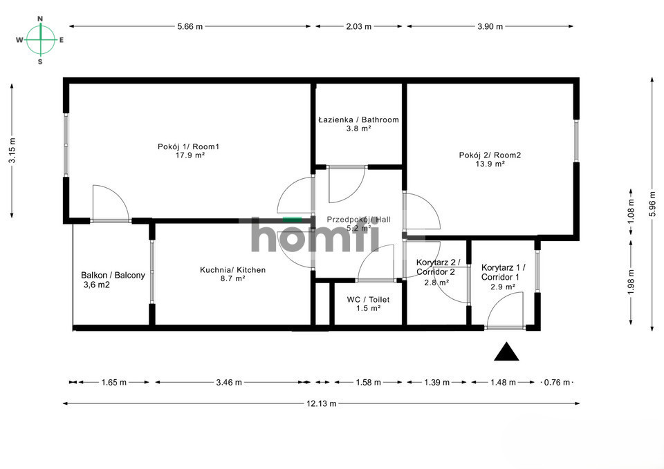 Mieszkanie 58 m², Wrocław, Krzyki, Zgodna - zdjęcie 2