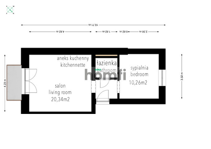 Mieszkanie 36,24 m², Warszawa, Włochy, Nike - zdjęcie 11