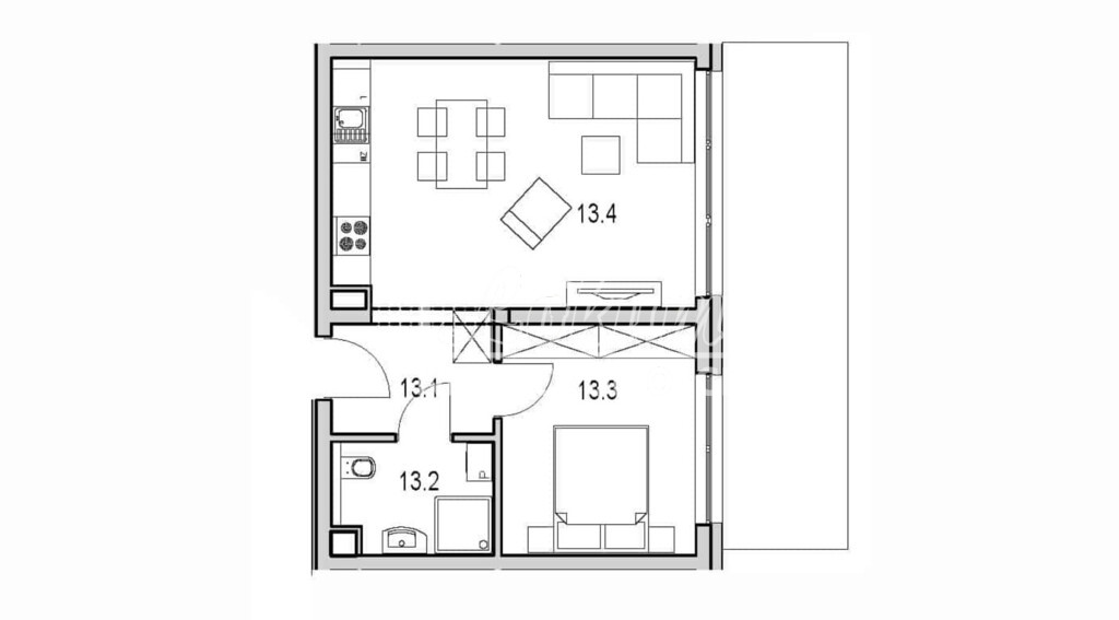 Mieszkanie 42,15&nbsp;m², Międzywodzie, Westerplatte - zdjęcie 1