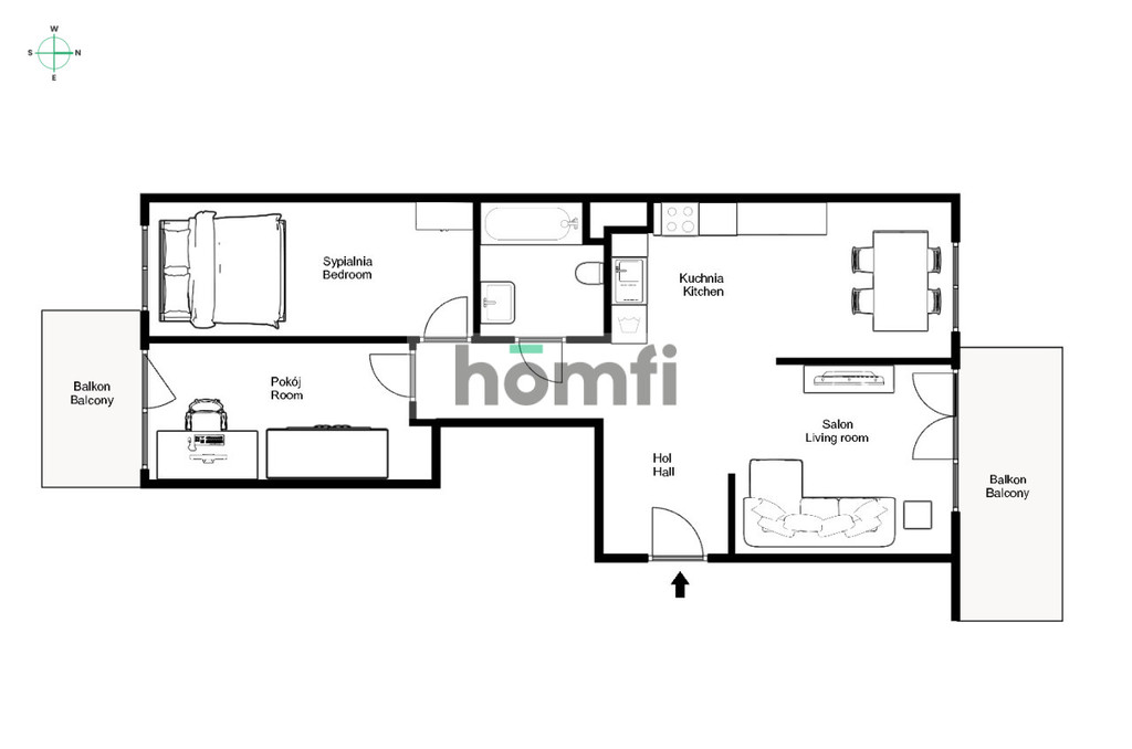 Mieszkanie 60,57 m², Kraków, Prokocim-Bieżanów, Mariana Domagały - zdjęcie 13