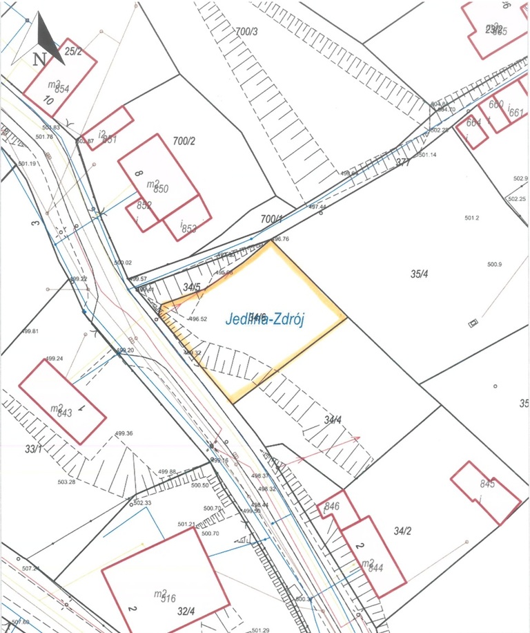 Działka budowlana 448&nbsp;m², Jedlina-Zdrój, Bolesława Prusa - zdjęcie 1