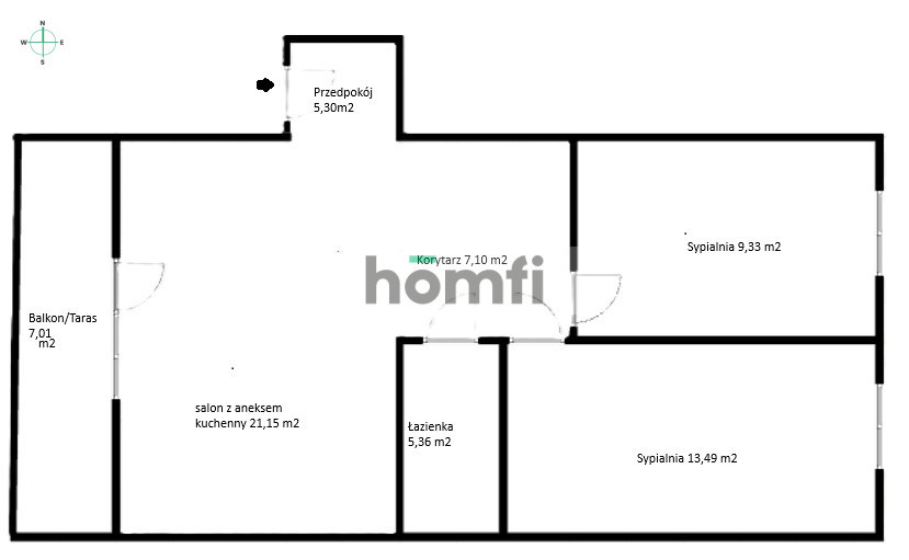 Mieszkanie 61,37 m², Kielce, Herby, Marii Skłodowskiej-Curie - zdjęcie 14