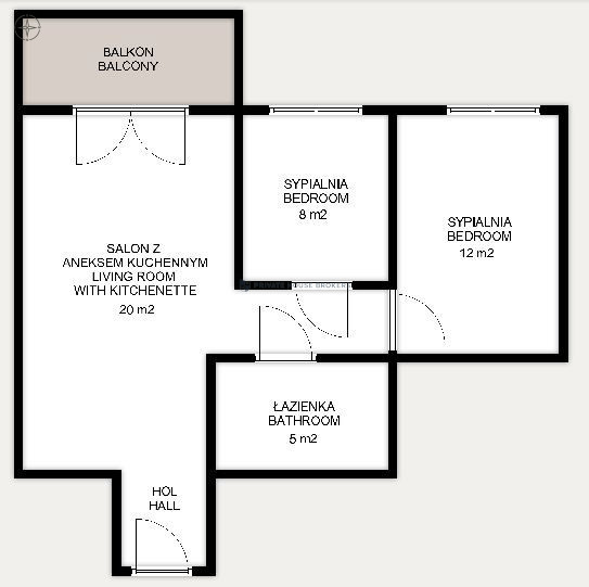Mieszkanie 49,61&nbsp;m², Kraków, Podgórze, Portowa - zdjęcie 13