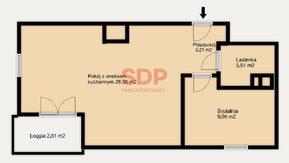 Mieszkanie 44 m², Wrocław, Stare Miasto, Powstańców Śląskich - zdjęcie 2