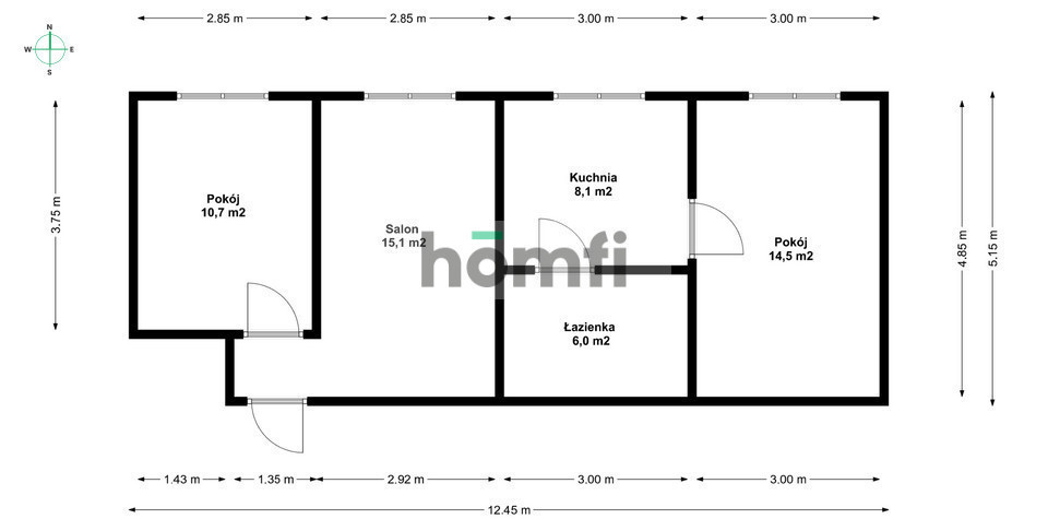 Mieszkanie 55 m², Poznań, Łazarz, Kolejowa - zdjęcie 13
