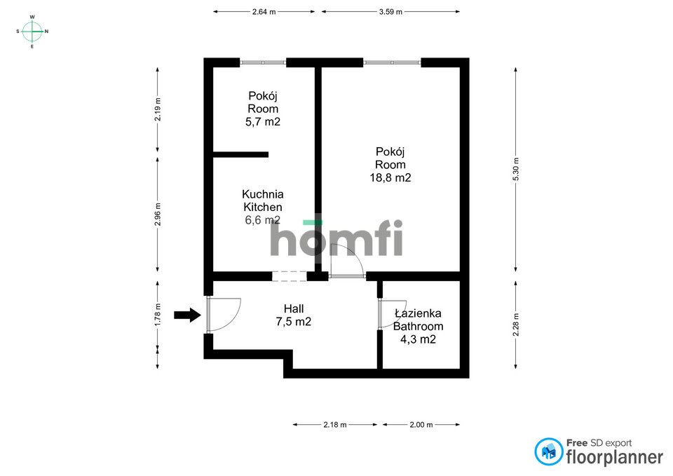 Mieszkanie 43&nbsp;m², Wrocław, Śródmieście, Jedności Narodowej - zdjęcie 19
