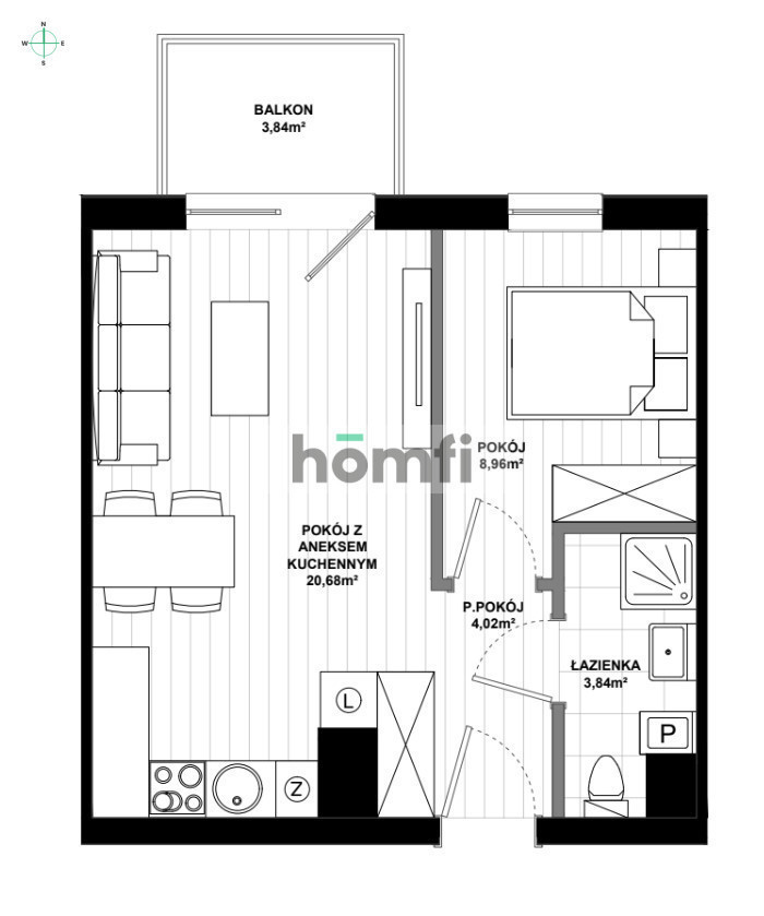 Mieszkanie 39,26 m², Gdańsk, Łostowice, Wielkopolska - zdjęcie 13