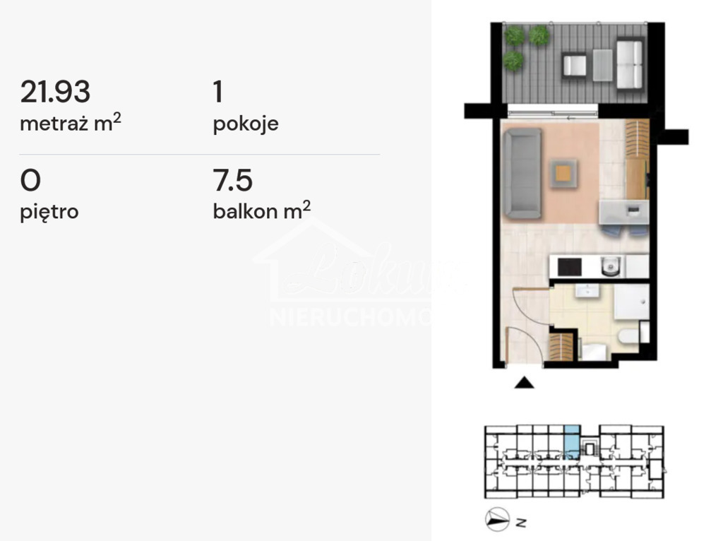 Mieszkanie 21,93&nbsp;m², Grzybowo - zdjęcie 6