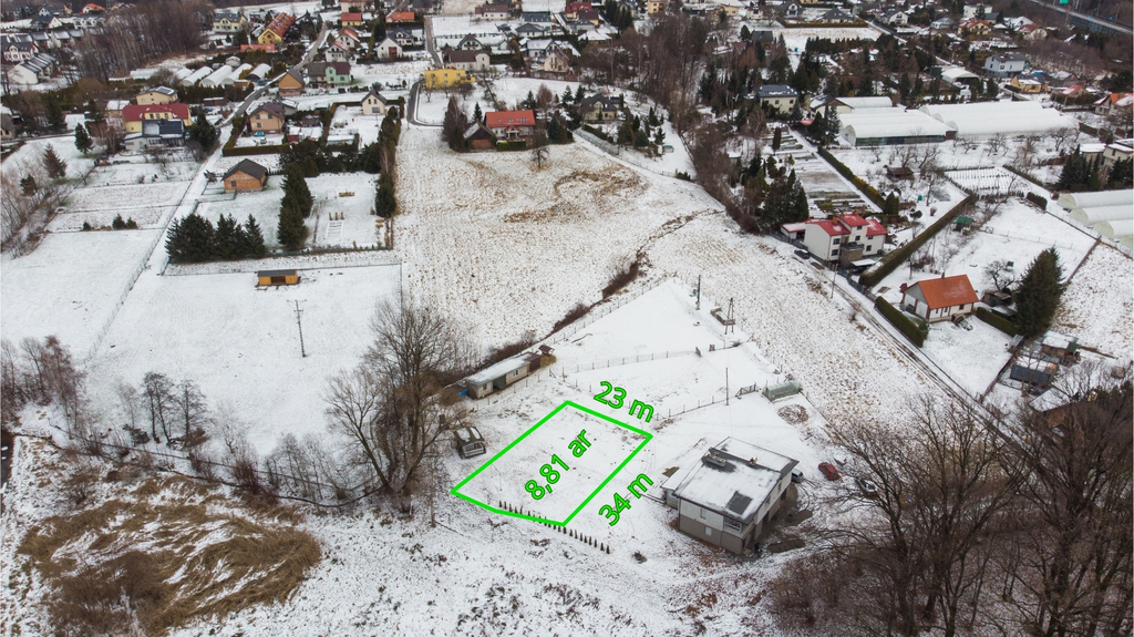 Wynajmę działkę 881&nbsp;m², Bielsko-Biała, Komorowice Krakowskie, Przeciętna - zdjęcie 1