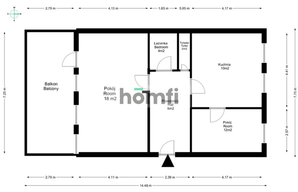 Mieszkanie 51,3&nbsp;m², Wrocław, Krzyki, Komandorska - zdjęcie 16