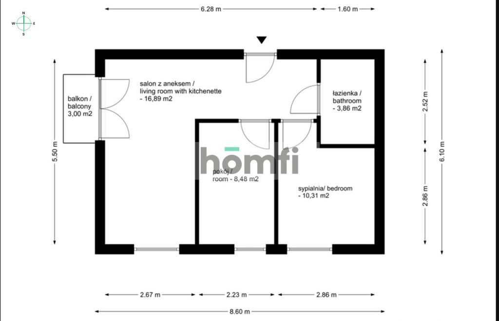 Mieszkanie 46,05 m², Wrocław, Krzyki, Rybnicka - zdjęcie 16