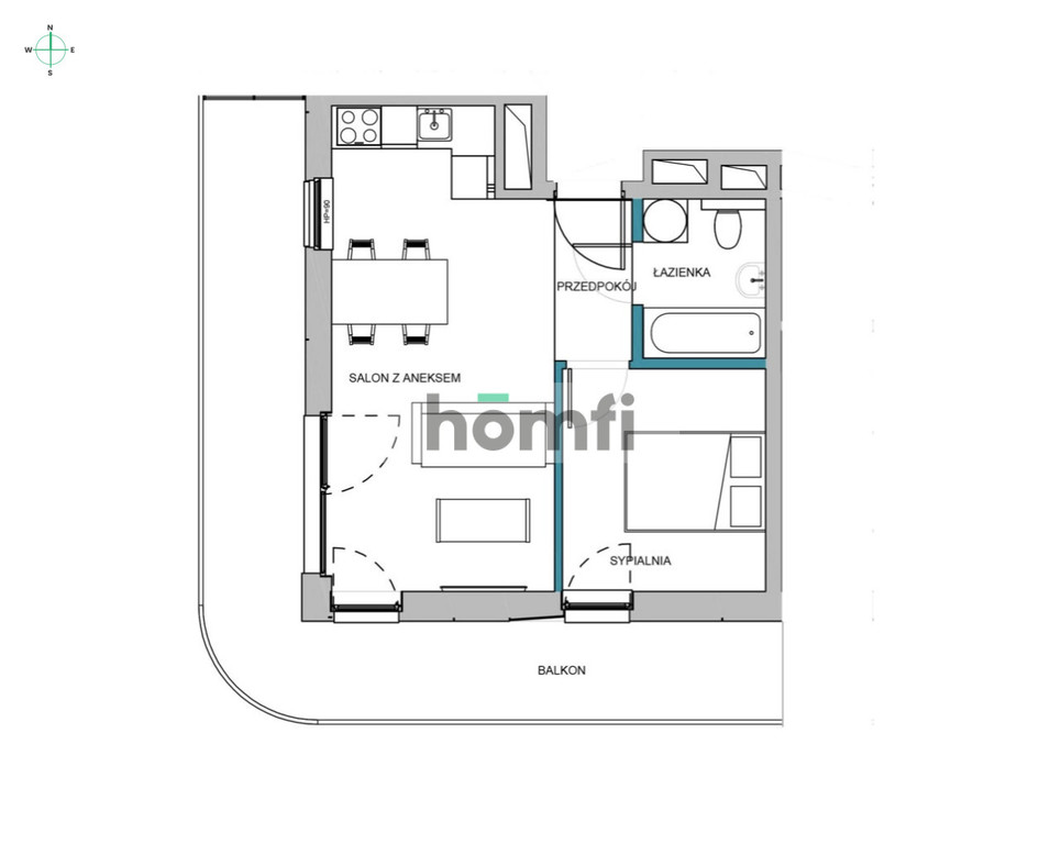Mieszkanie 42 m², Kraków, Krowodrza, Piastowska - zdjęcie 15