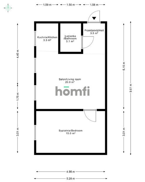 Mieszkanie 44 m², Wrocław, Pomorska - zdjęcie 16