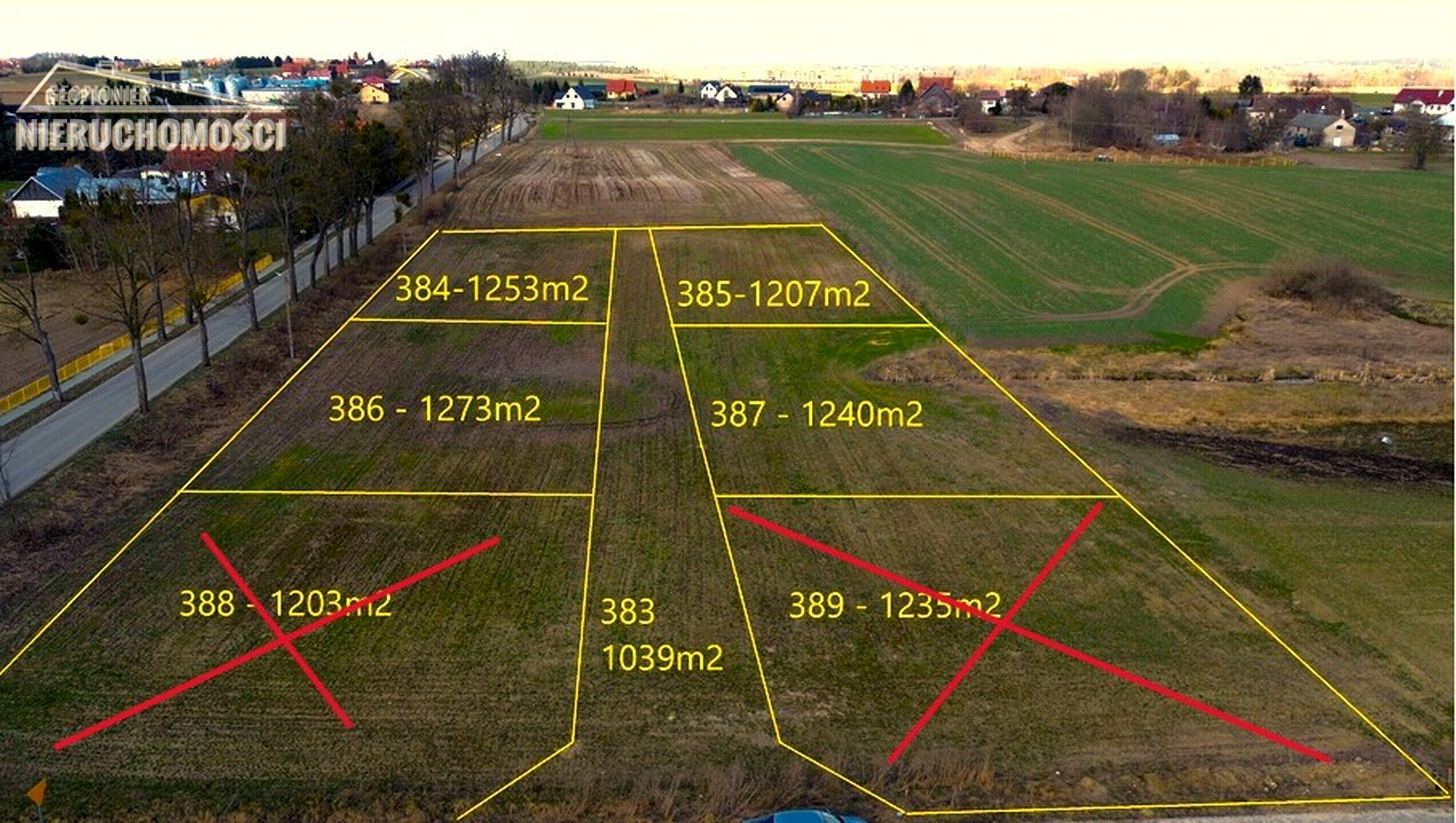 Działka budowlana Ostróda - Kajkowo ul. Świetlińska, 1253 m2 - zdjęcie 1