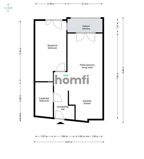 Mieszkanie 46 m², Kraków, Grzegórzki, Prochowa - zdjęcie 15