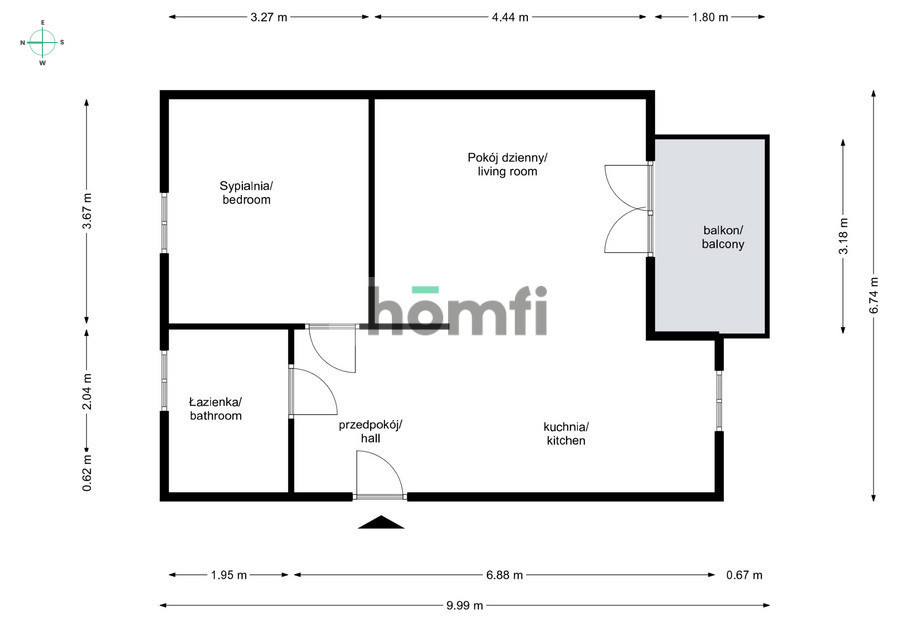 Mieszkanie 48 m², Kraków, Podgórze, prof. Wojciecha Marii Bartla - zdjęcie 13
