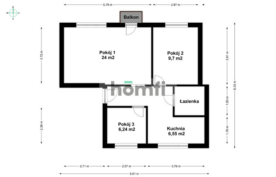 Mieszkanie 57 m², Pobiedziska, Zaułek - zdjęcie 12
