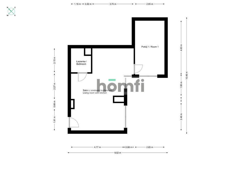 Mieszkanie 56&nbsp;m², Katowice, Śródmieście, Fryderyka Chopina - zdjęcie 18