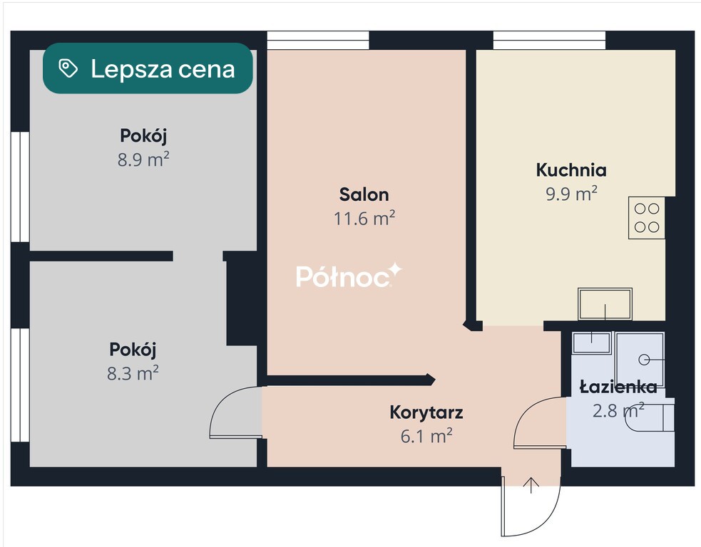 Mieszkanie 48,8&nbsp;m², Ignatki-Osiedle, Leśna - zdjęcie 8