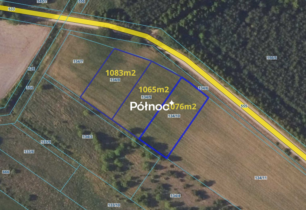 Działka budowlana 1076&nbsp;m², Koźliki - zdjęcie 2