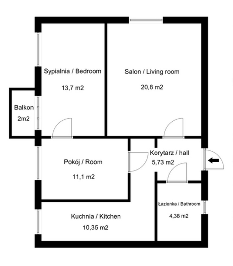 Mieszkanie 68 m², Toruń, Starówka, Dobrzyńska - zdjęcie 14