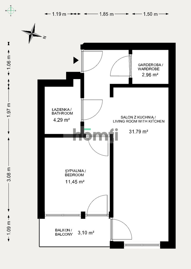 Mieszkanie 50&nbsp;m², Bielsko-Biała, Leszczyny, Jana Karola Chodkiewicza - zdjęcie 14