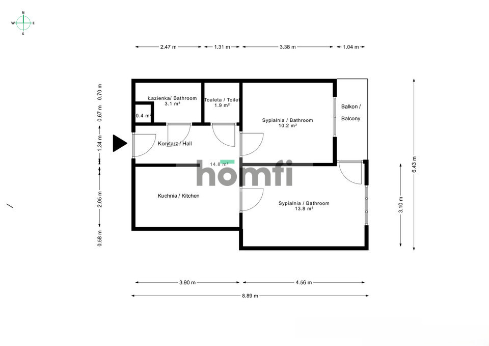Mieszkanie 44 m², Wrocław, Krzyki, Szybka - zdjęcie 19