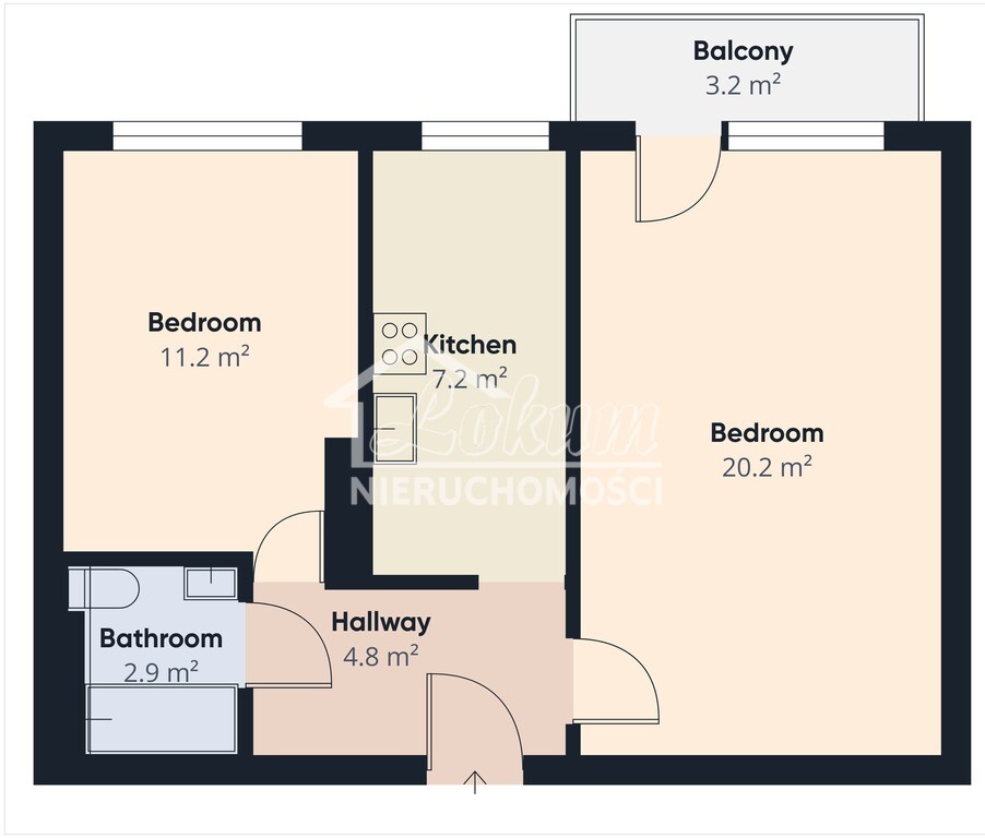 Mieszkanie 45,3&nbsp;m², Szczecin, Śródmieście, Wilków Morskich - zdjęcie 10