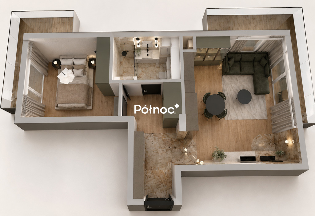 Mieszkanie 45,83&nbsp;m², Łomża, Ogrodowa - zdjęcie 12