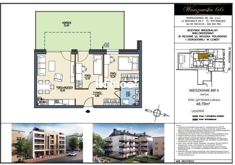 Mieszkanie 48,79&nbsp;m², Łomża, Ogrodowa - zdjęcie 5