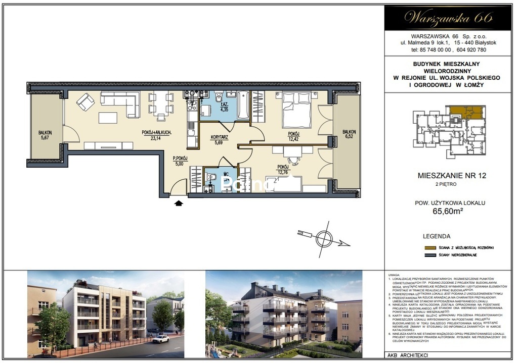 Mieszkanie 65,6&nbsp;m², Łomża, Ogrodowa - zdjęcie 17