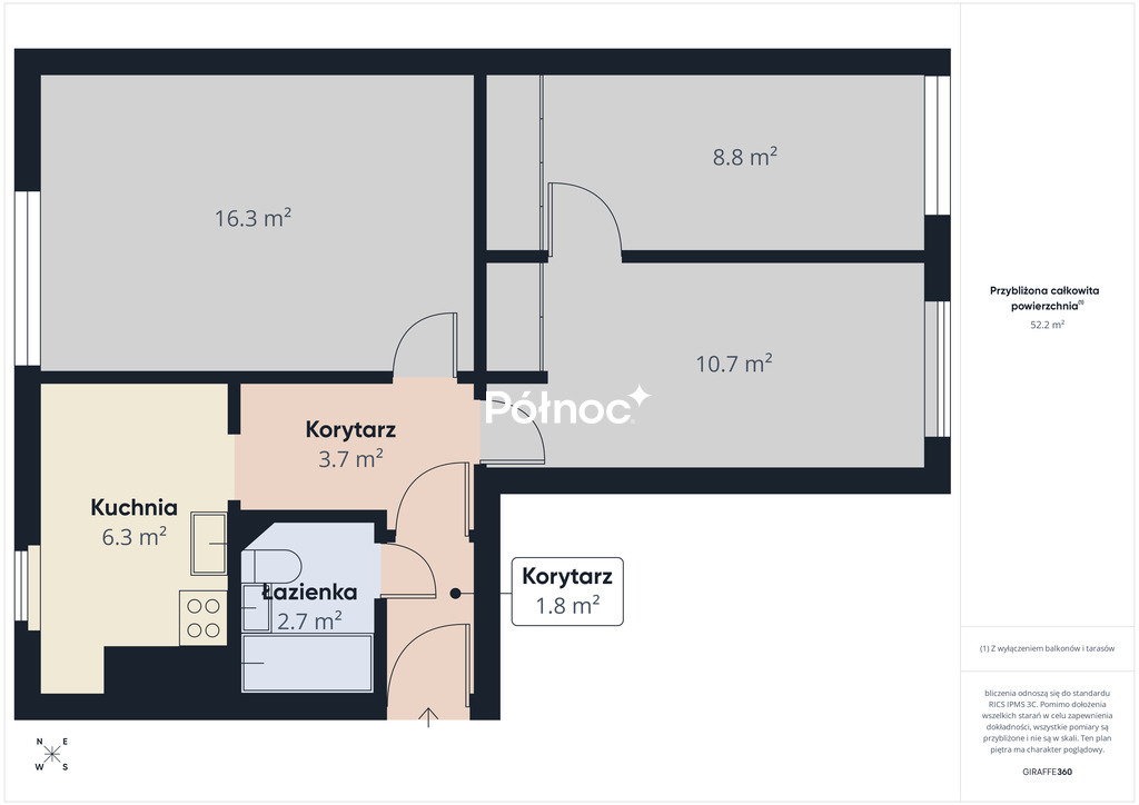 Mieszkanie 52,3&nbsp;m², Białystok, Piaski, Mazowiecka - zdjęcie 12