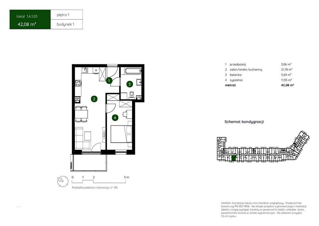 Mieszkanie 42,08&nbsp;m², Kraków, Prokocim-Bieżanów, Agatowa - zdjęcie 2