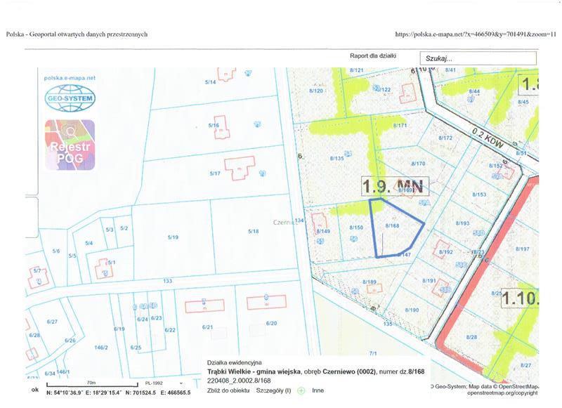 Działka budowlana 1255&nbsp;m², Czerniewo, Osiedlowa - zdjęcie 2