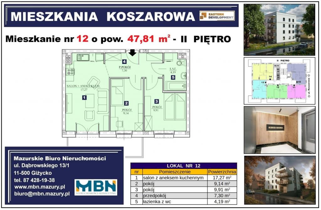 Mieszkanie 47&nbsp;m², Giżycko - zdjęcie 1