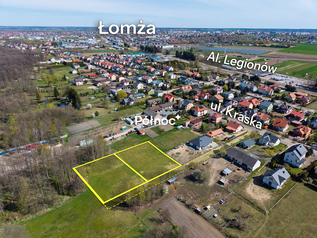 Działka budowlana 1339 m², Łomża, Kraska - zdjęcie 2