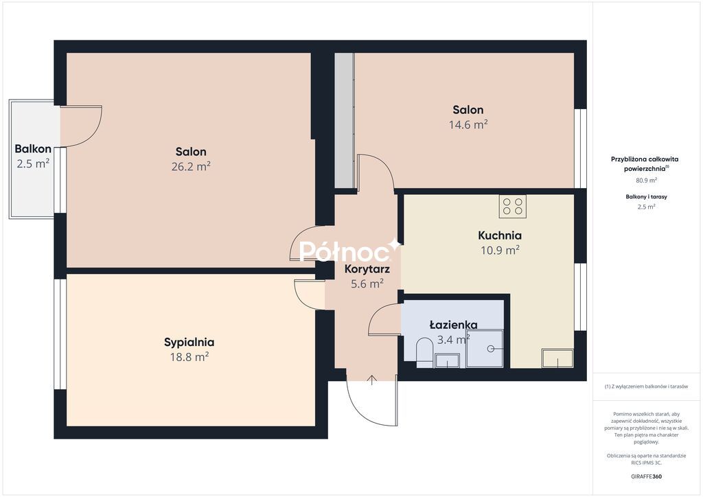 Mieszkanie 80,9&nbsp;m², Mońki, Marii Konopnickiej - zdjęcie 14