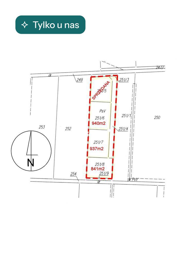 Działka budowlana 940&nbsp;m², Jurowce - zdjęcie 1