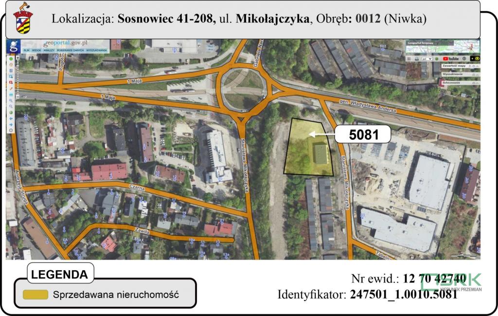 Działka inwestycyjna 3350&nbsp;m², Sosnowiec, Mikołajczyka - zdjęcie 1