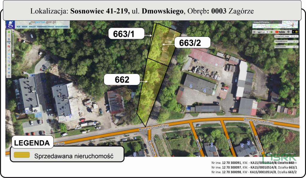 Działka inwestycyjna 1852&nbsp;m², Sosnowiec, Dmowskiego - zdjęcie 1
