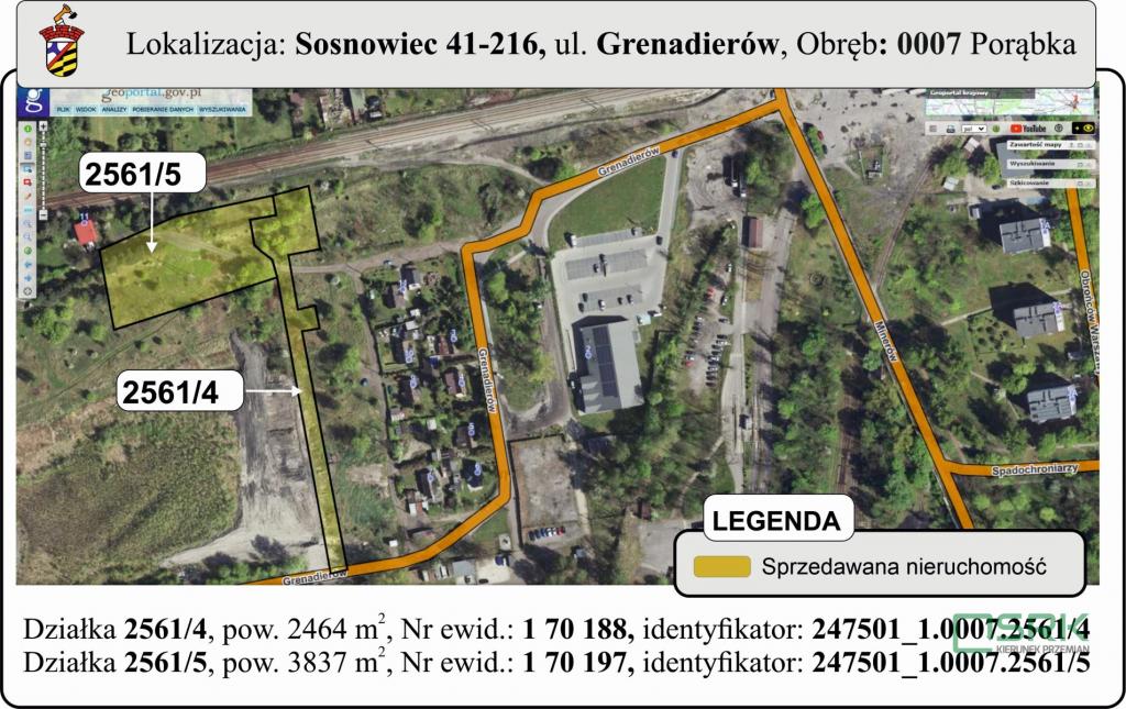 Działka inwestycyjna 6301 m², Sosnowiec, Grenadierów - zdjęcie 1
